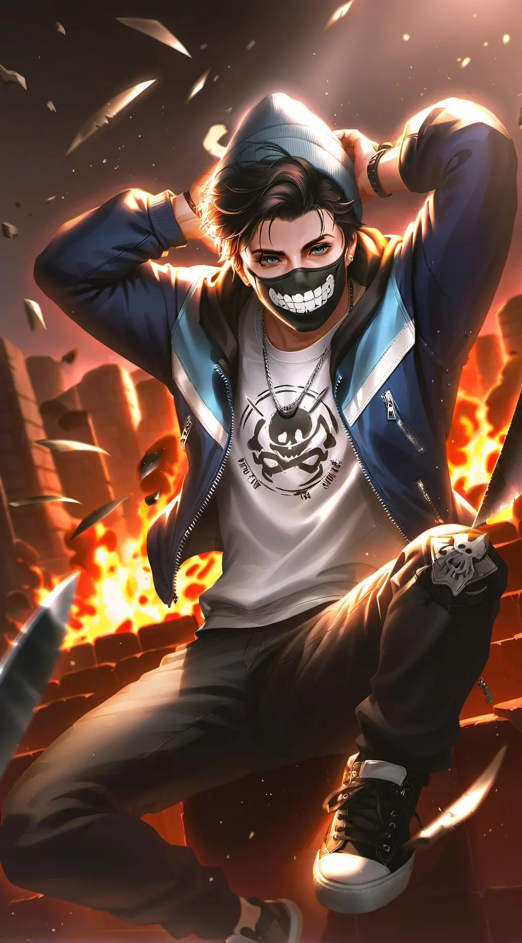 ai character: Killer sans  background