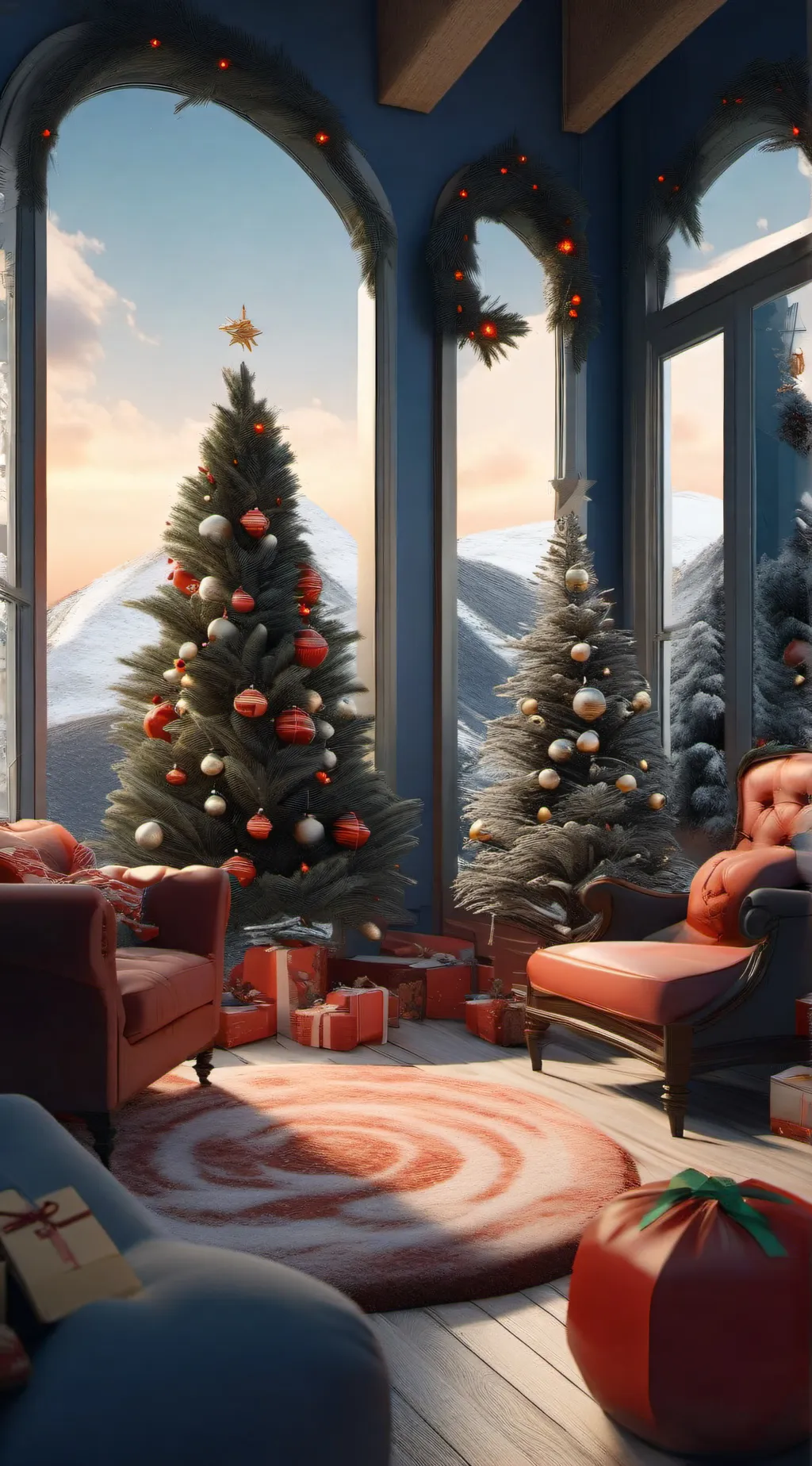 ai character: MHA Christmas background