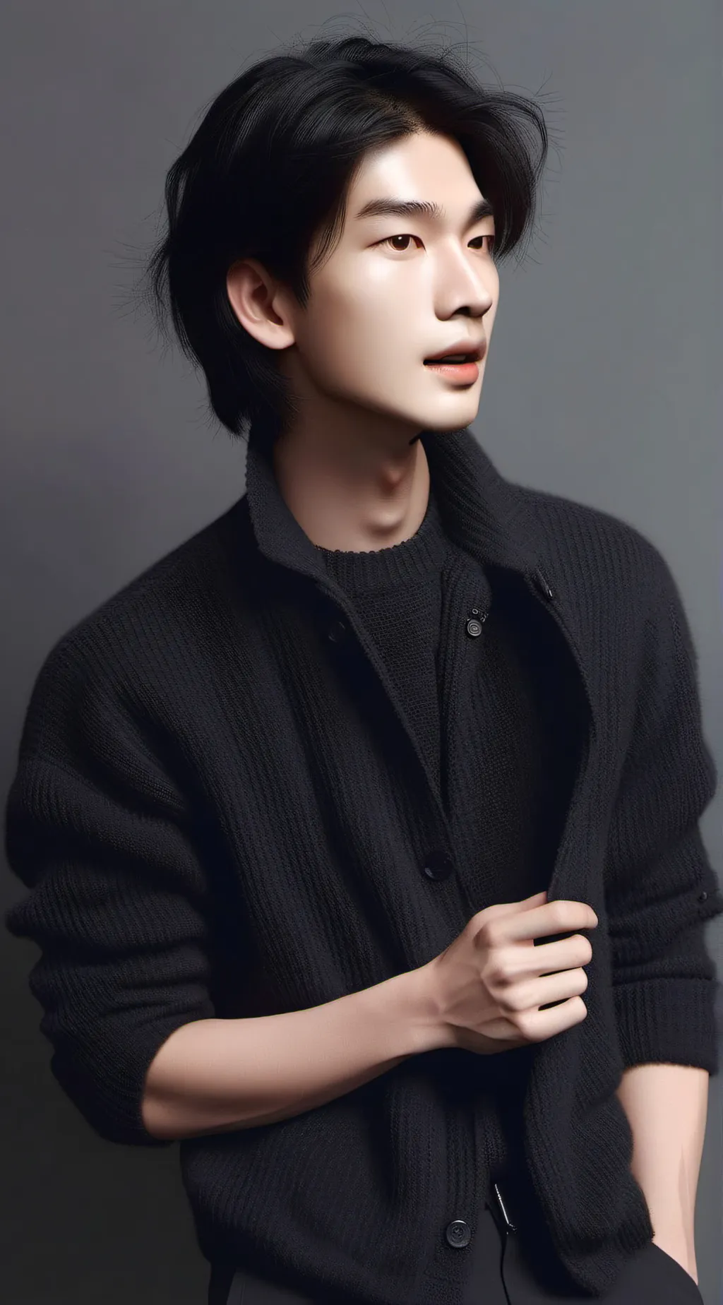 ai character: Hyungjin  background