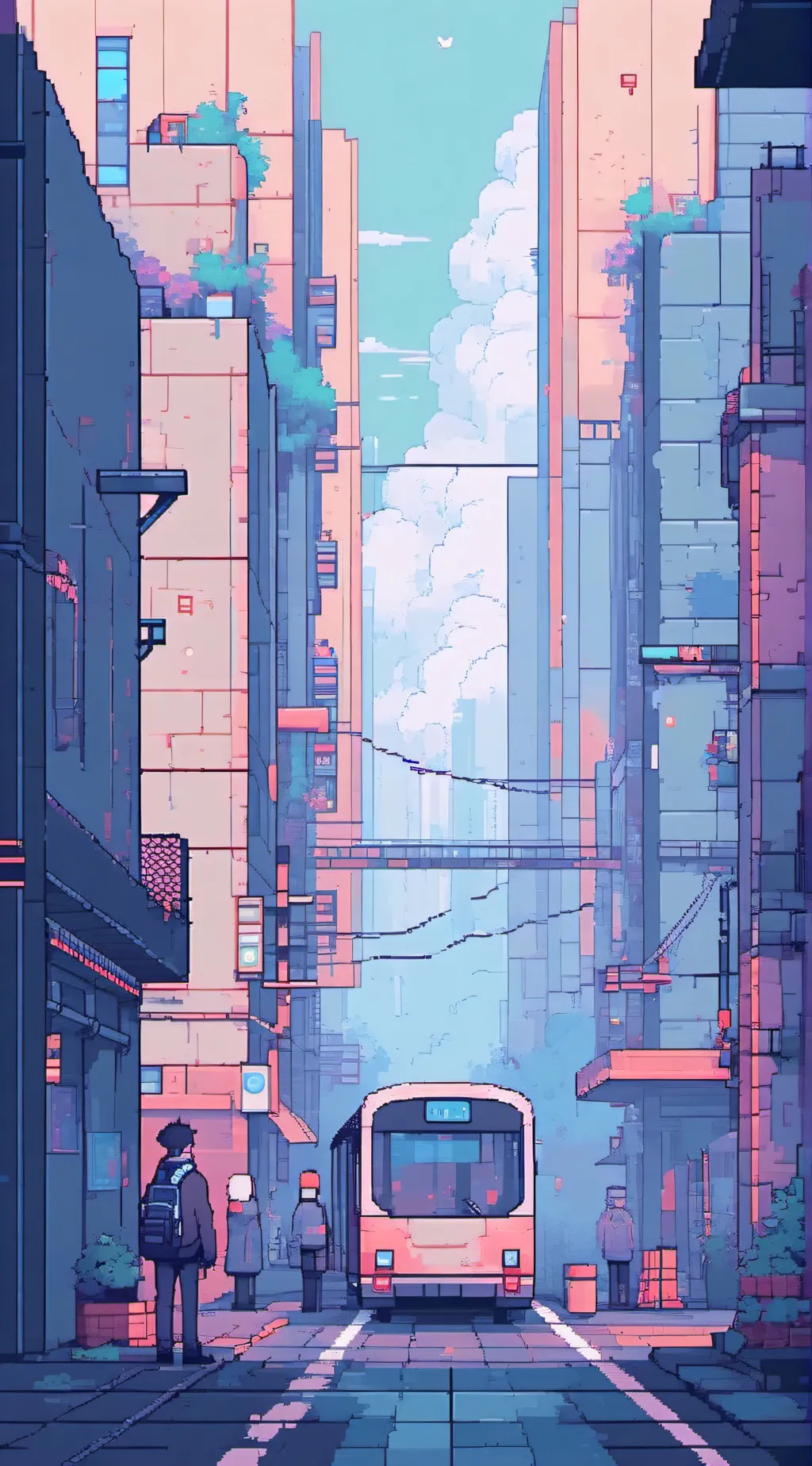 ai character: Shcool life  background