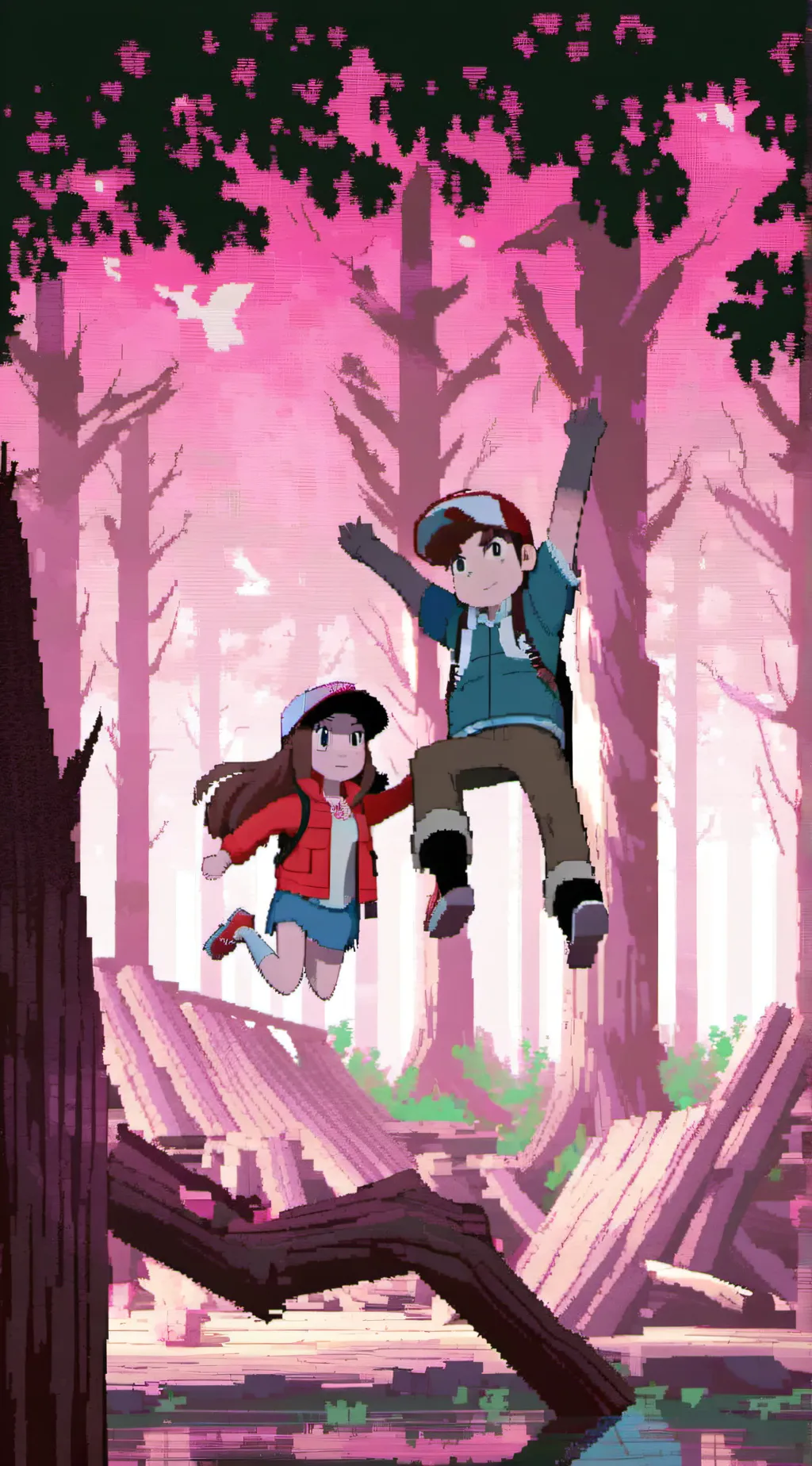ai character: gravity FALLS!! background