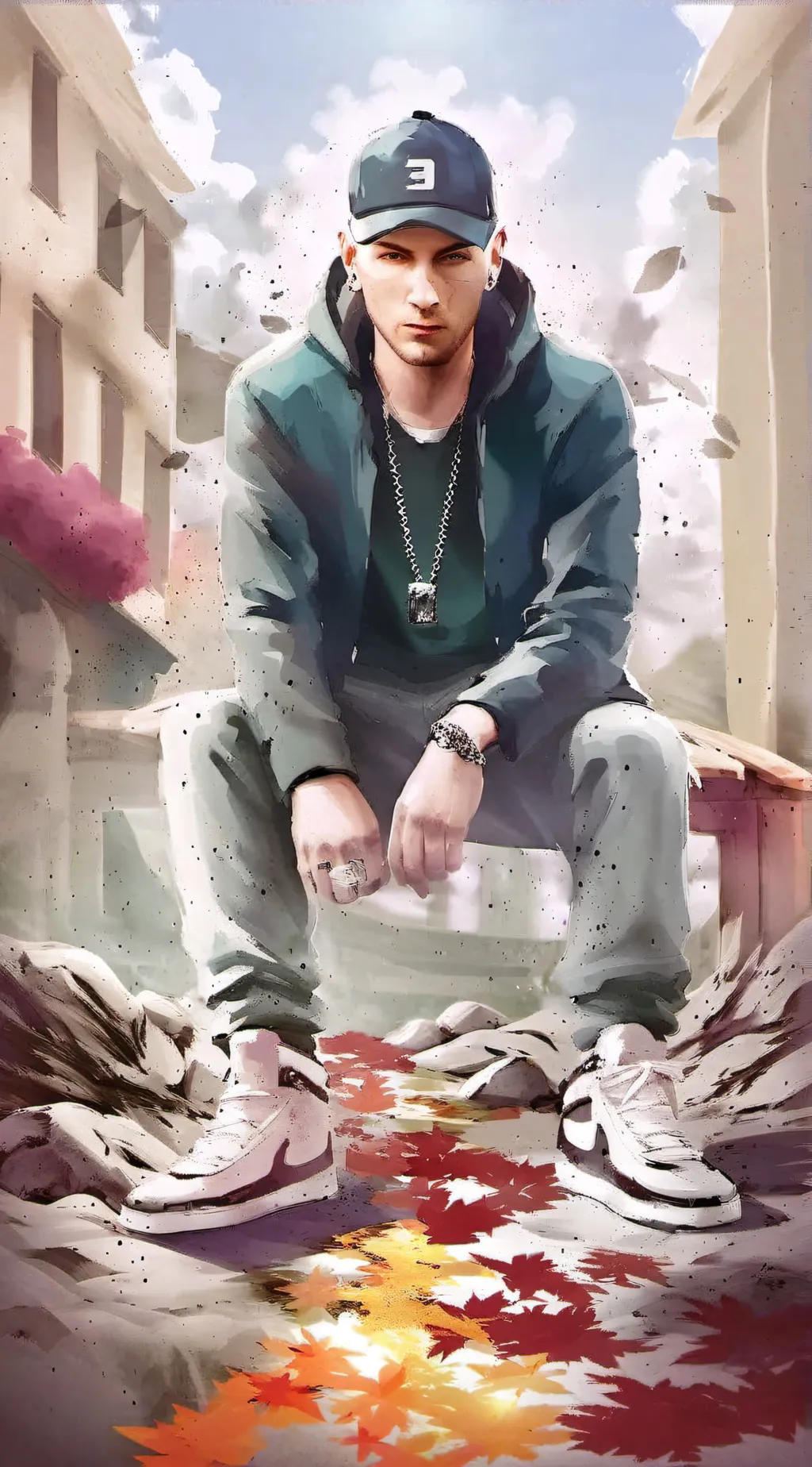 ai character: rap God  background