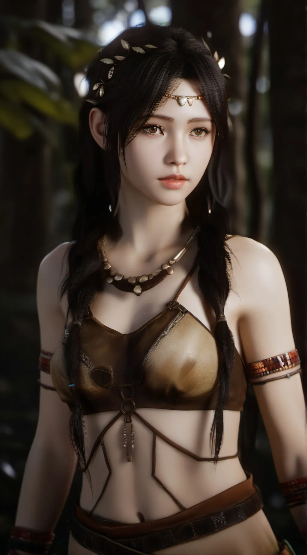 ai character: jungle girl background