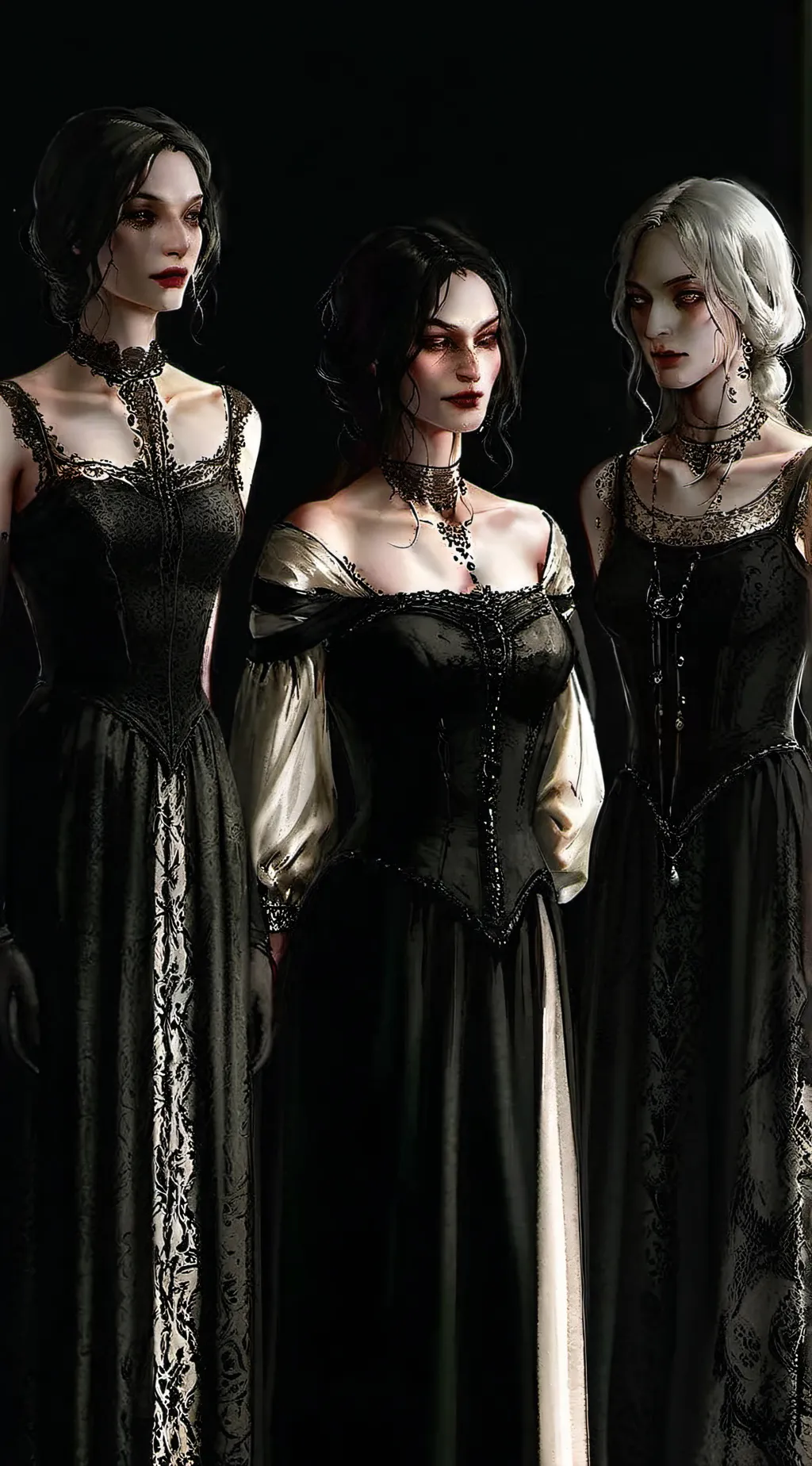 ai character: Dimitrescu Sisters background