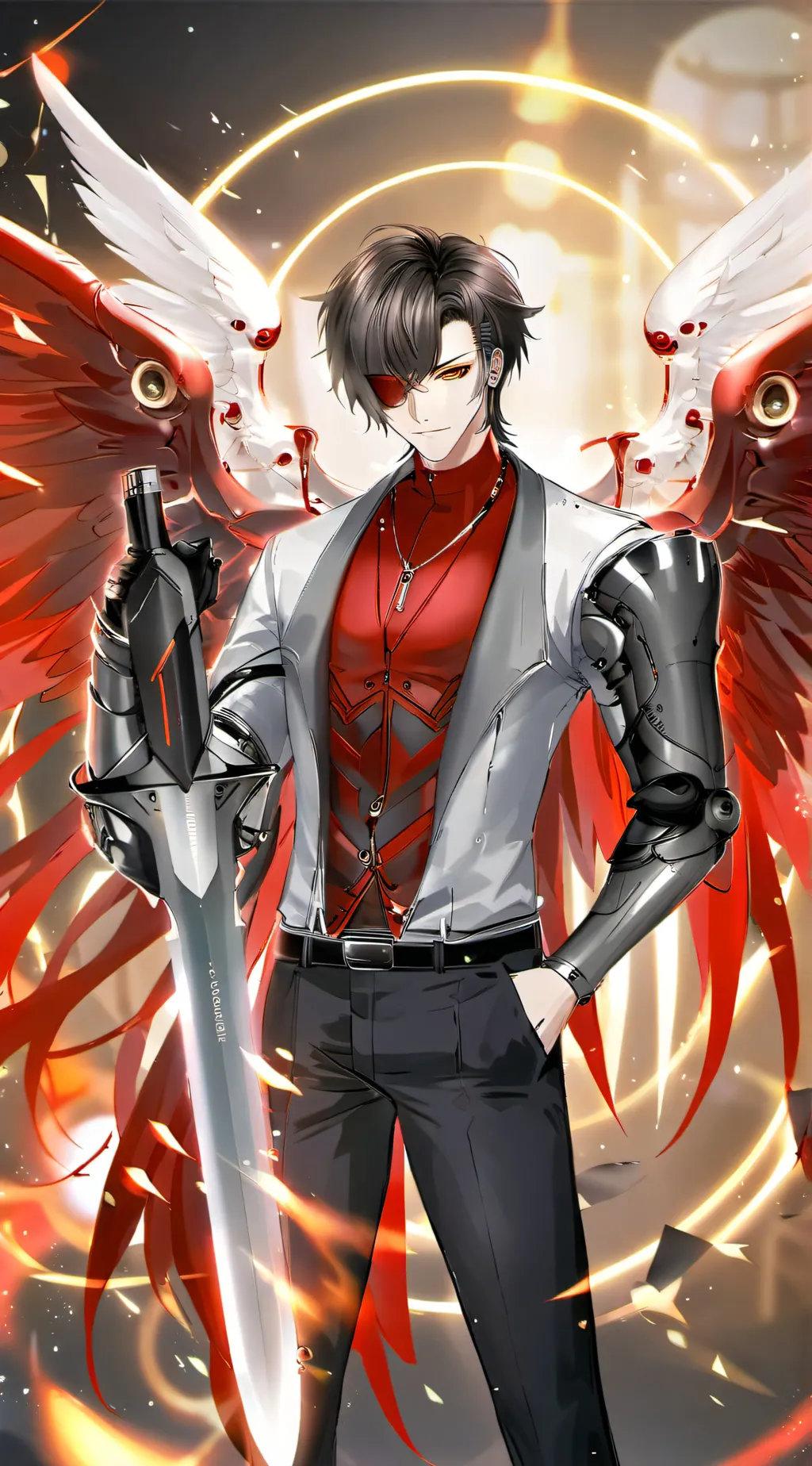 ai character: The Red Angel background