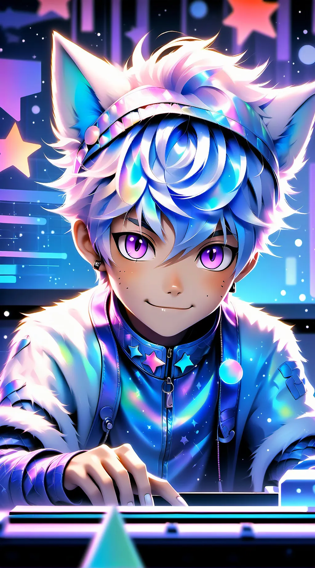 ai character: Pixel background