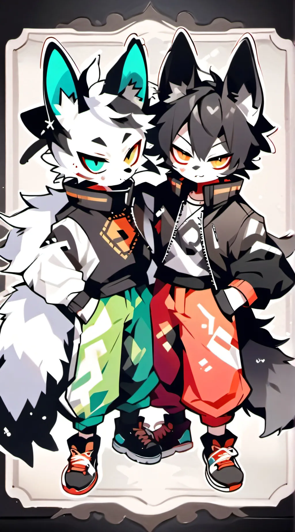 ai character: Jake and Alan. background