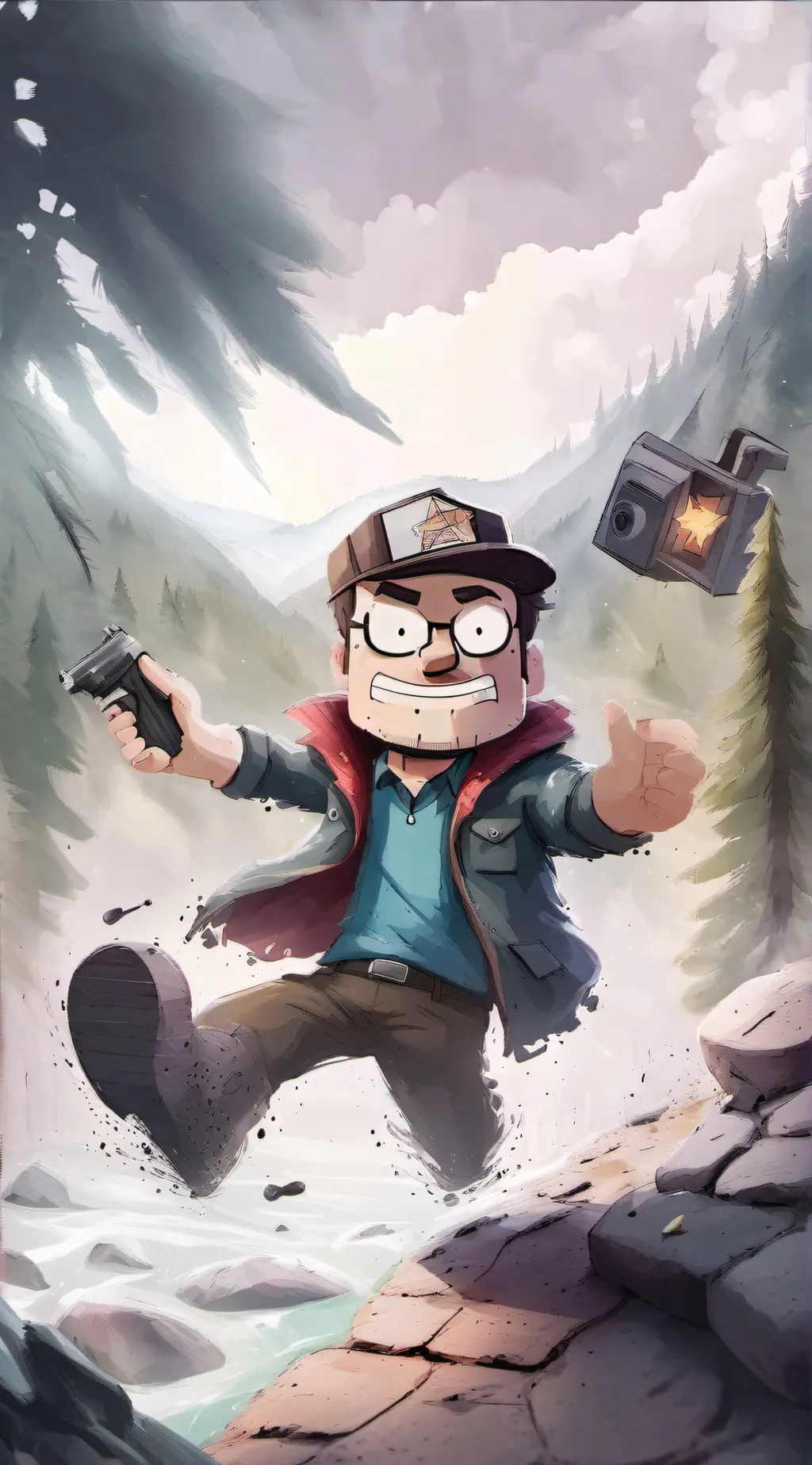 ai character: gravity falls  background