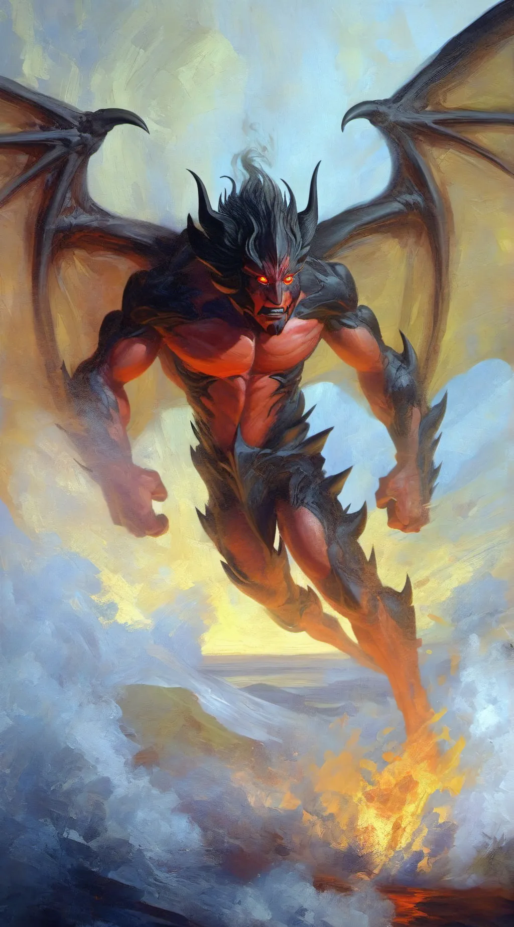 ai character: flying demon background