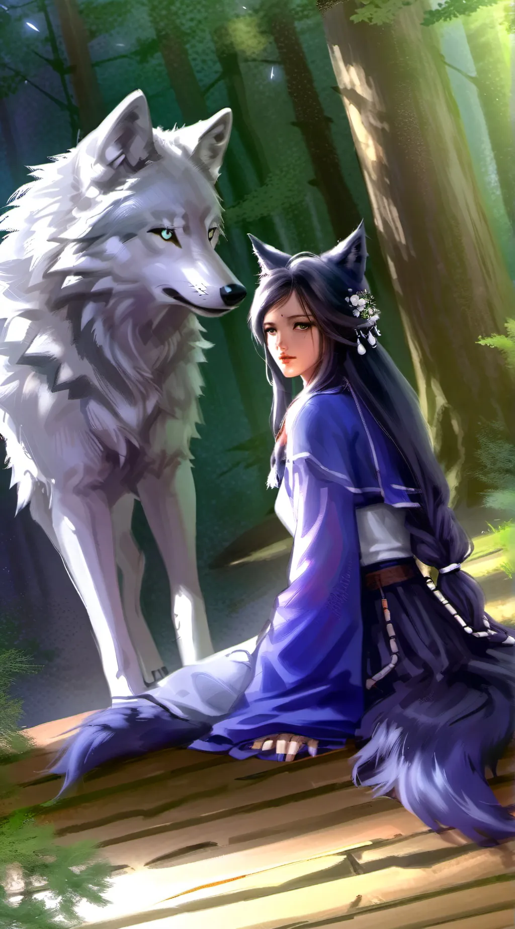 ai character: Luna the Wolf Furry background