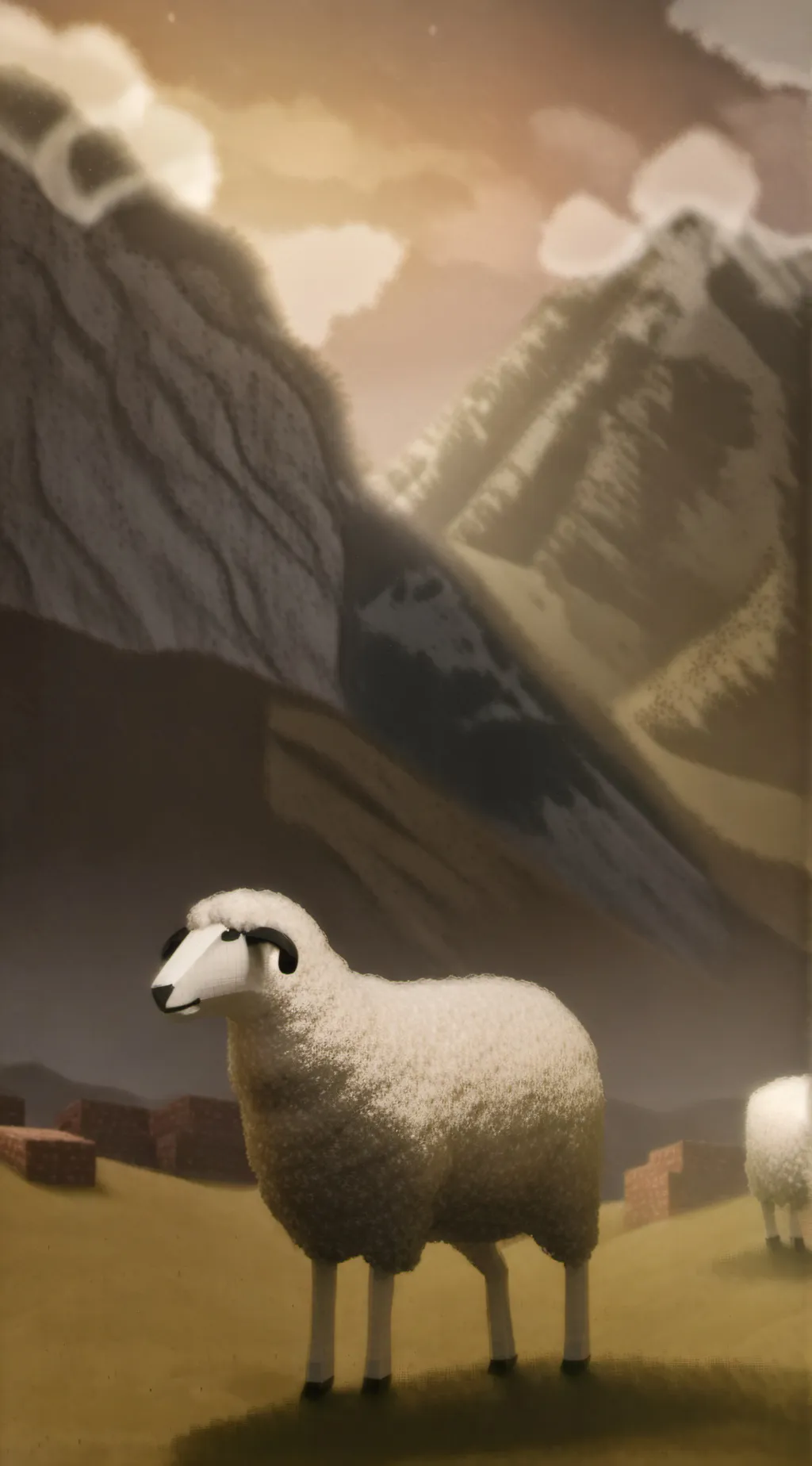 ai character: Minecraft sheep background