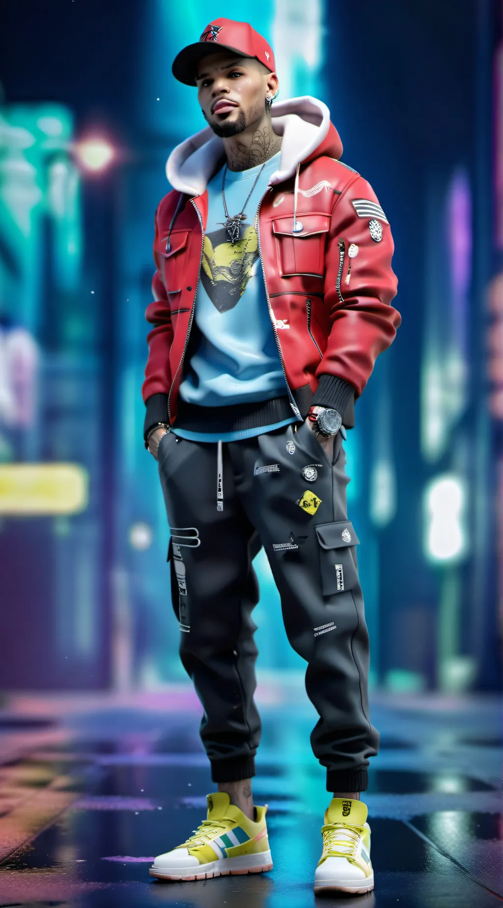 ai character: Chris brown  background