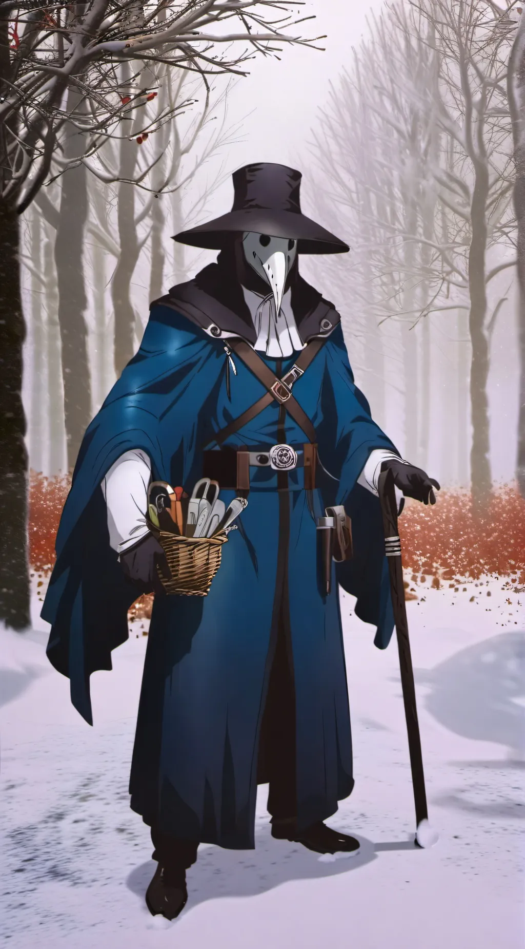 ai character: plague doctor background