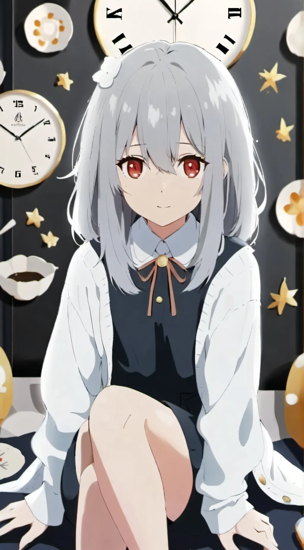 ai character: Clock woman background