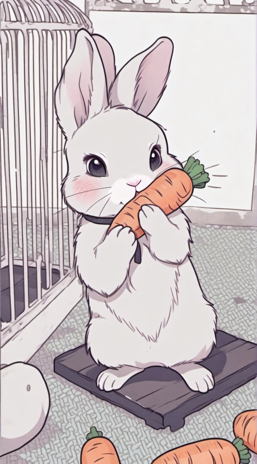 ai character: BUNNYYYYY background