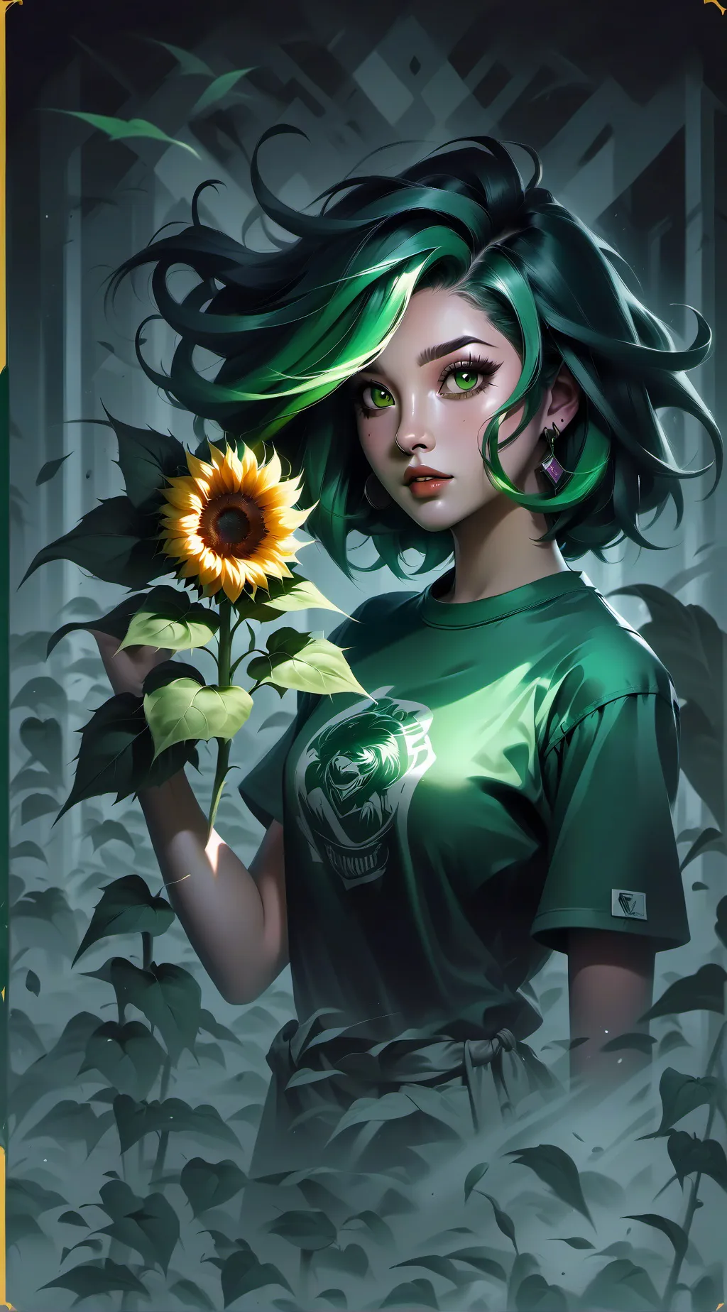 ai character: Sunflower background