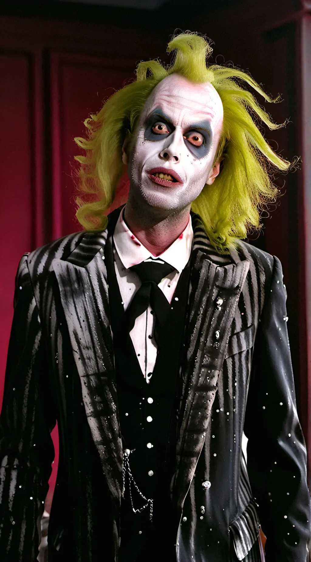 ai character: Beetlejuice  background