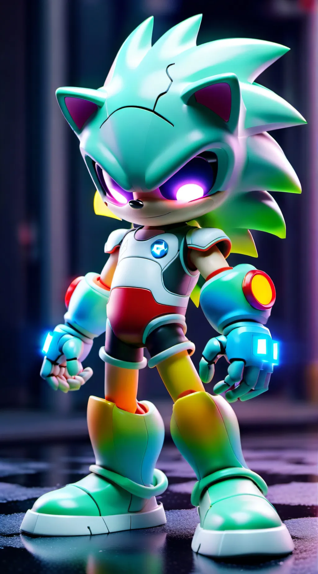 ai character: hyper metal sonic background