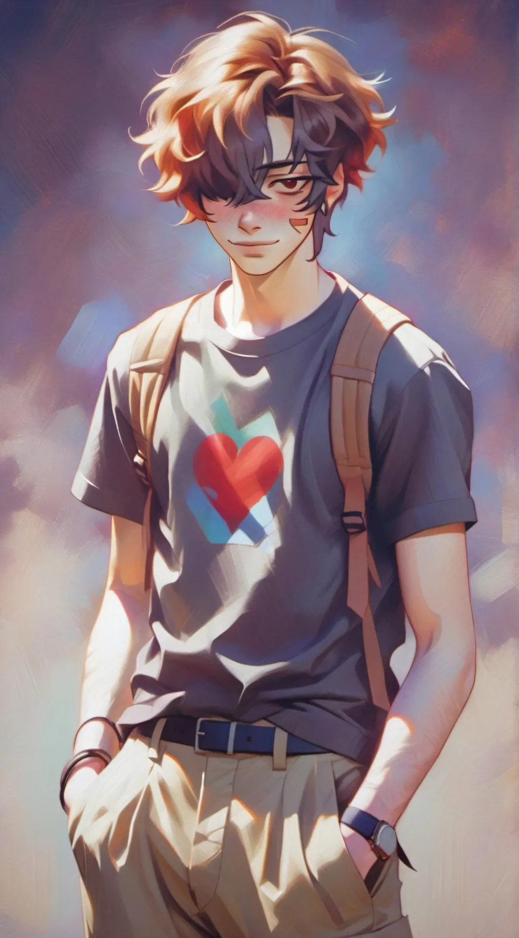 ai character: August Hain  background