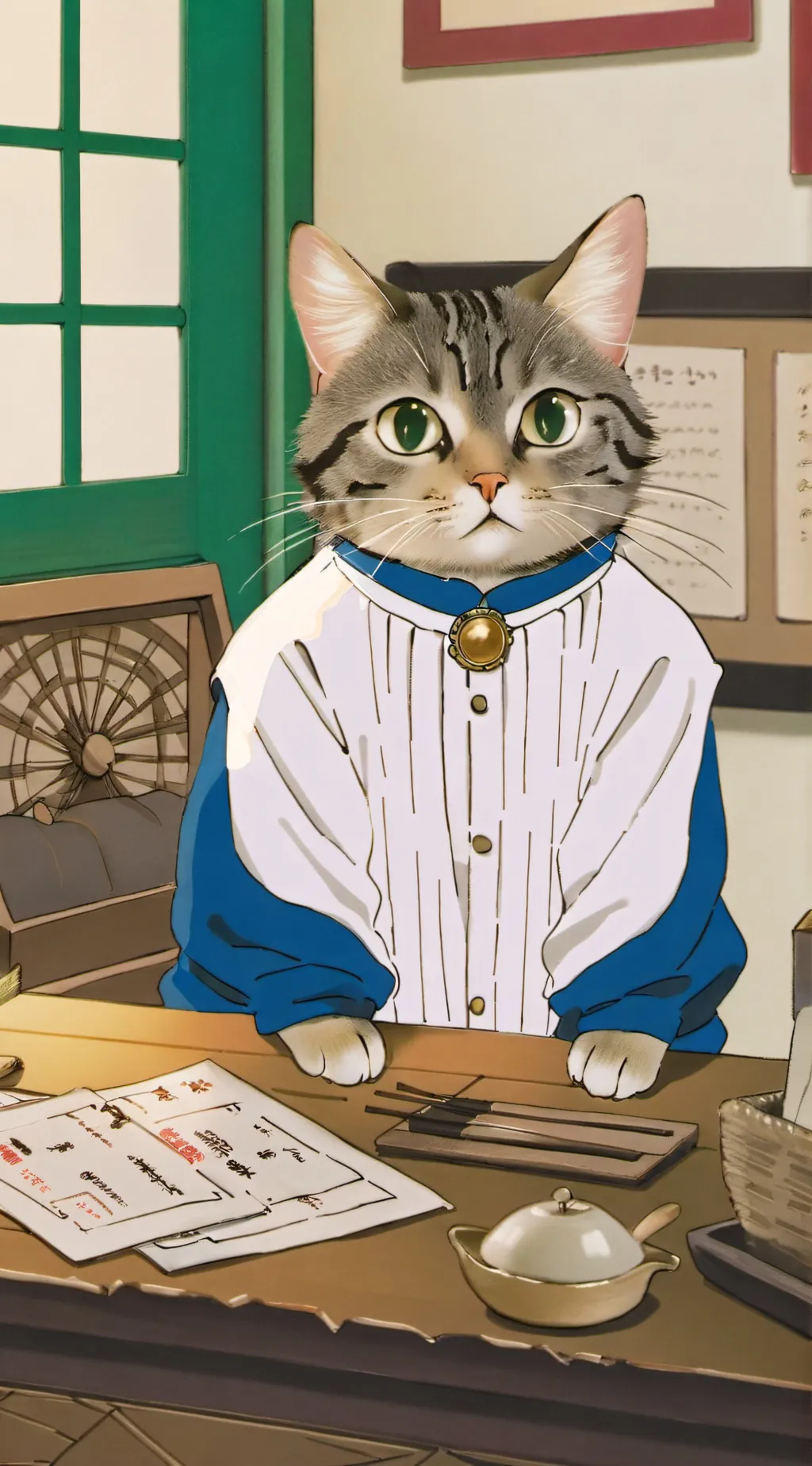 ai character: Gato  background