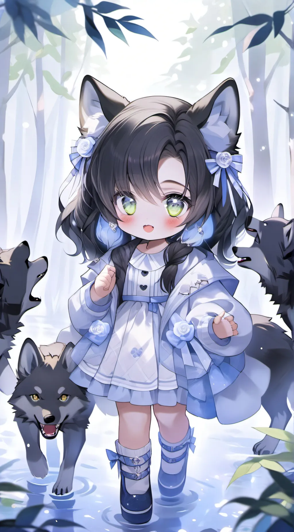 ai character: baby werewolf background