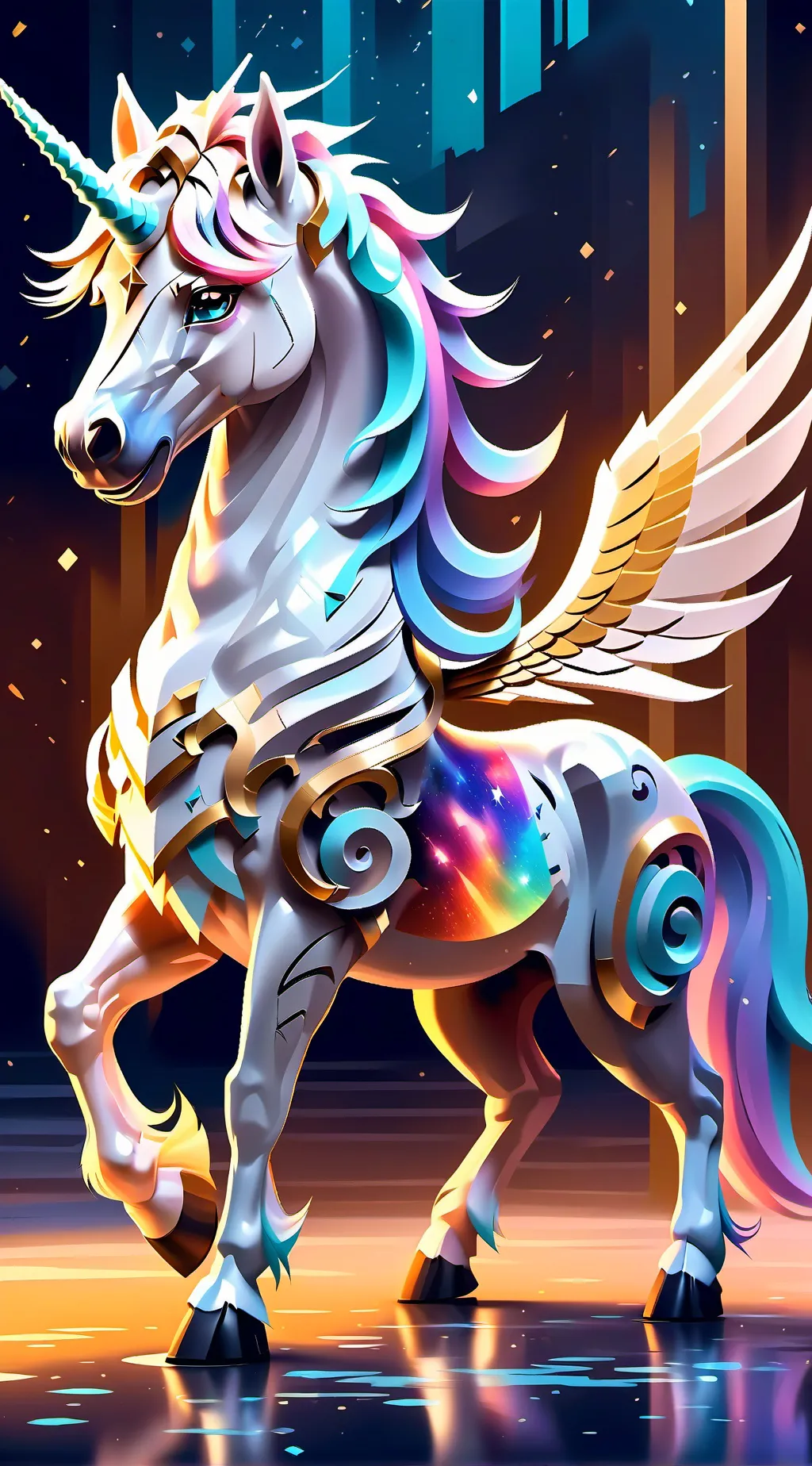 ai character: Unicorn  background