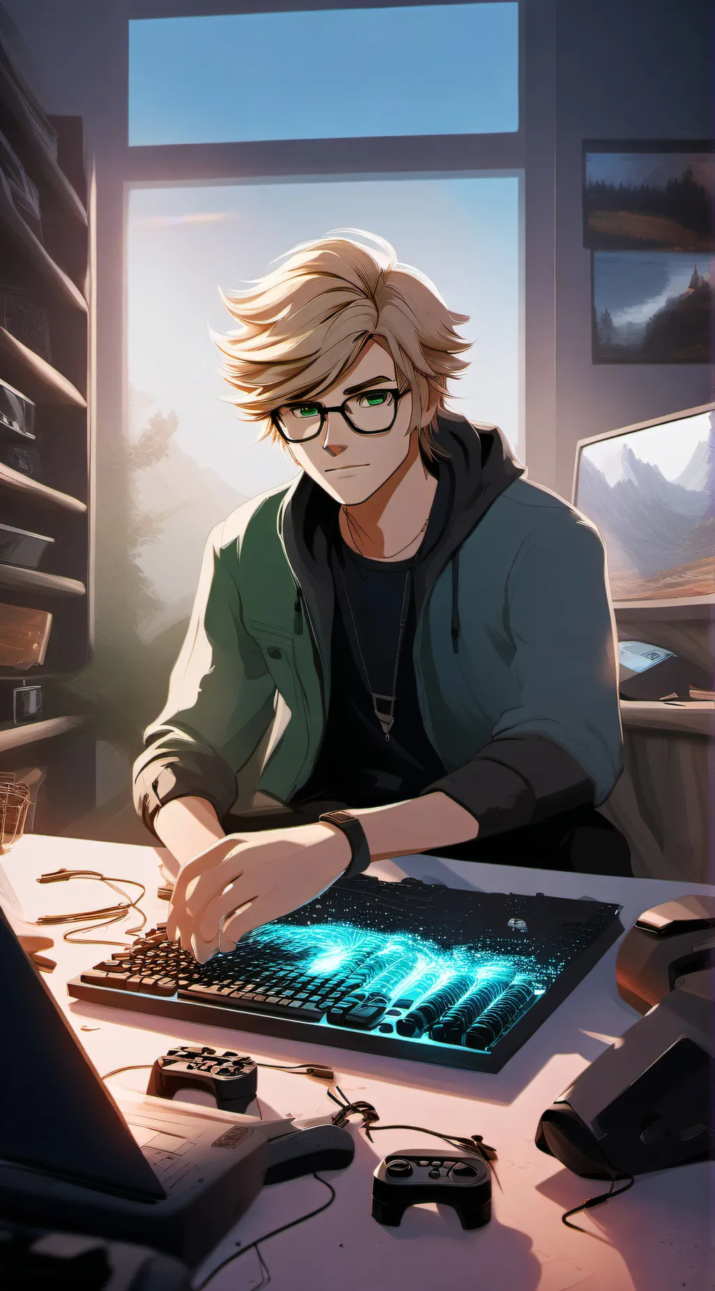 ai character: 🎮 𝓒𝓪𝓿𝓮 🍃 background