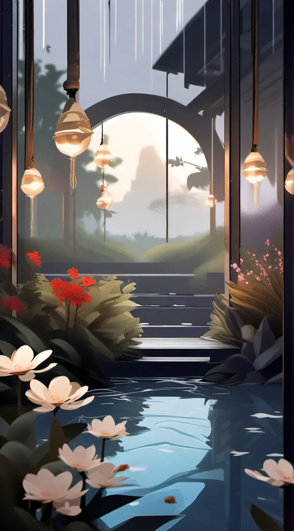 ai character: Crying.  background