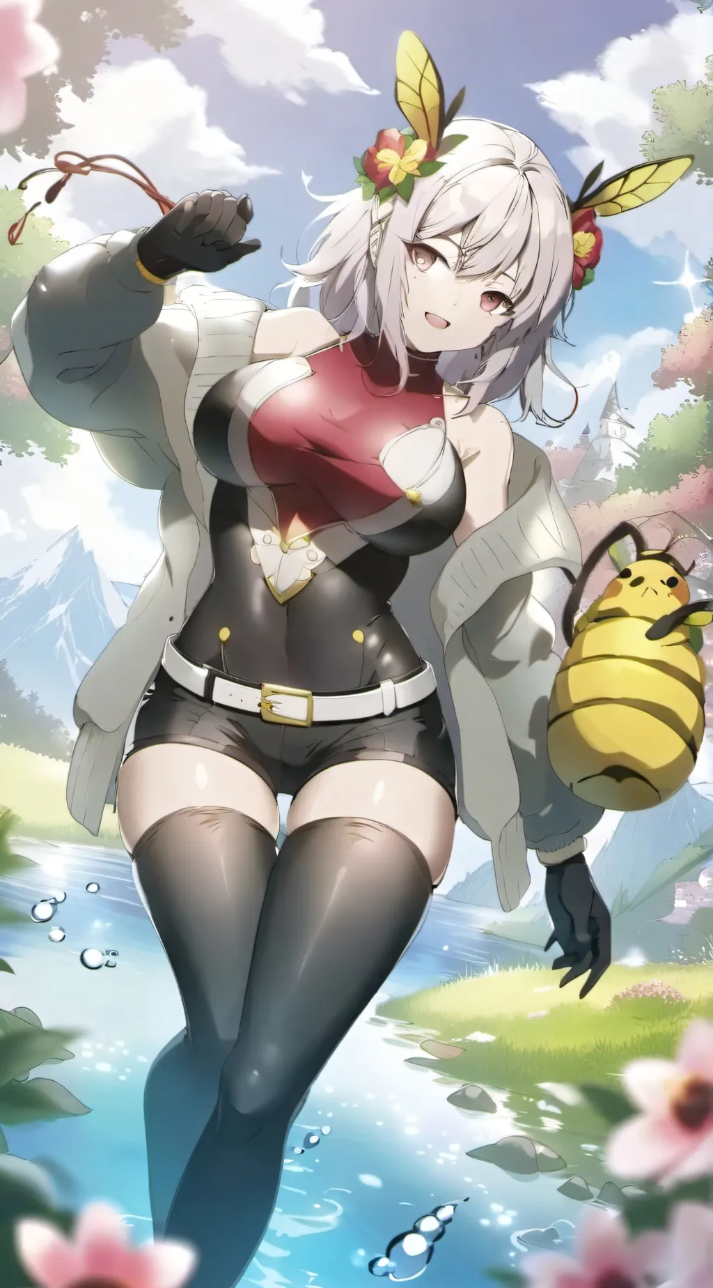 ai character: Queen bee suit background