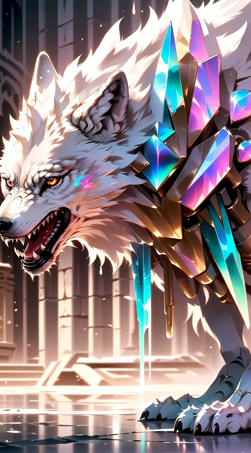 ai character: wolf hybrid background