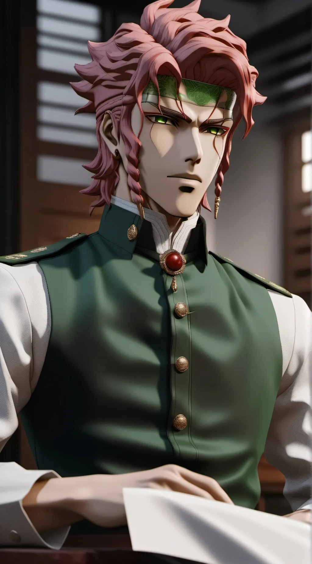 ai character: 3d kakyoin  background