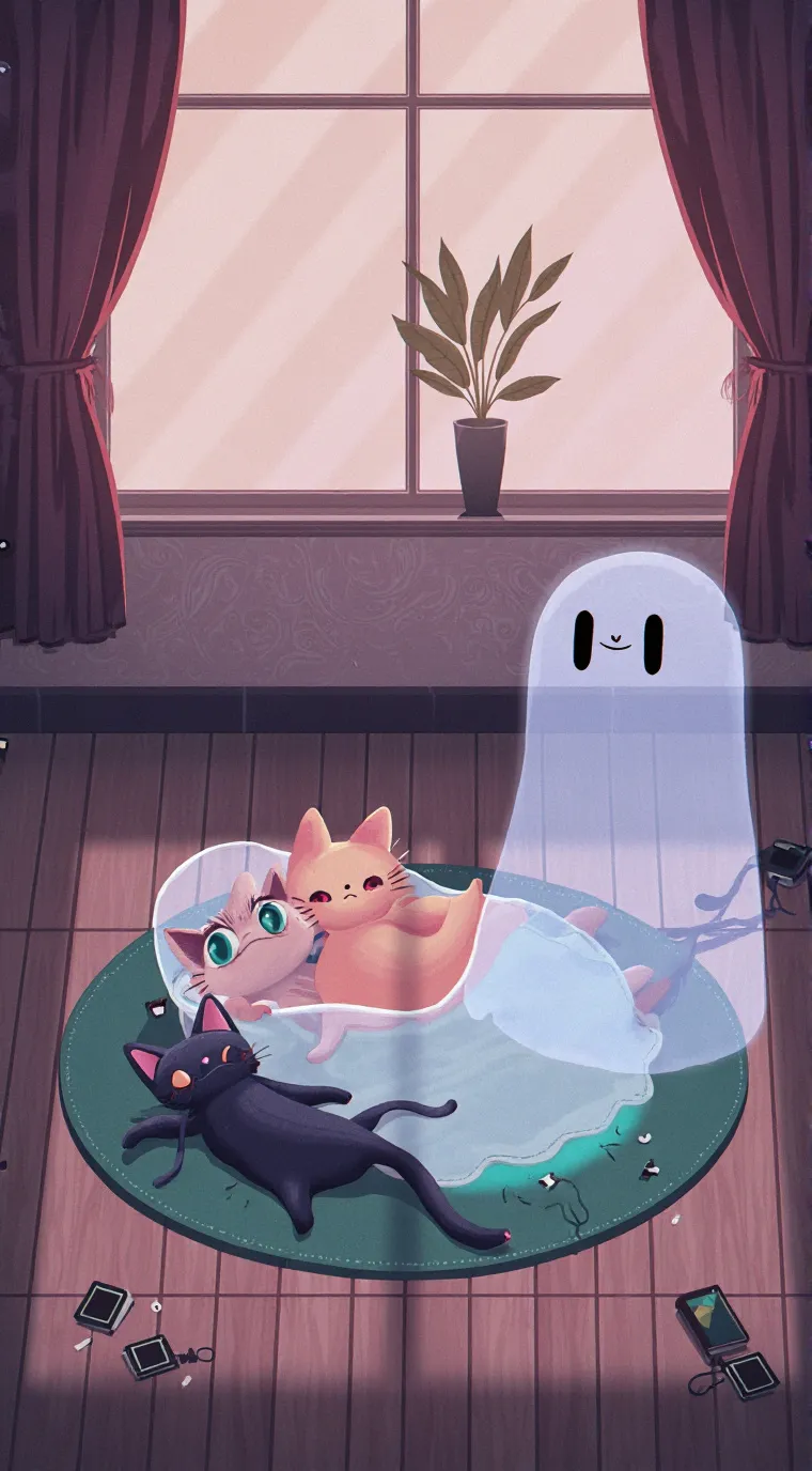 ai character: a sad cat background