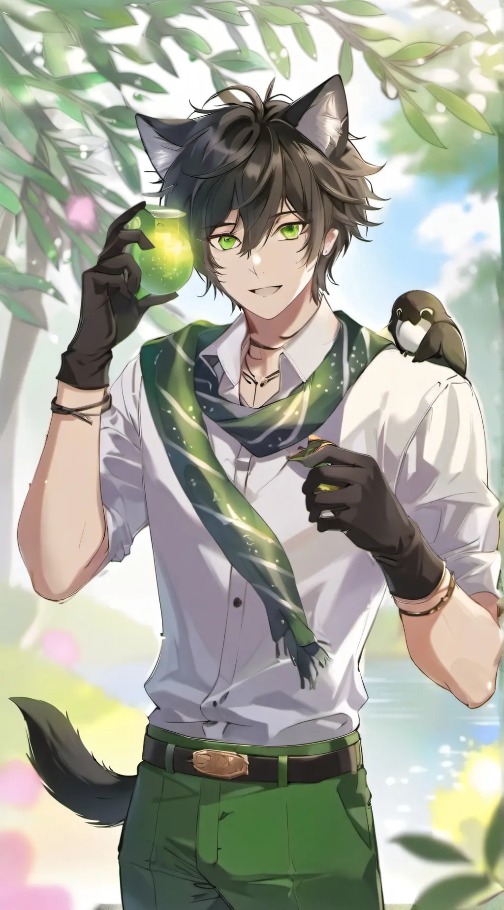 ai character: DiaviceCat  background