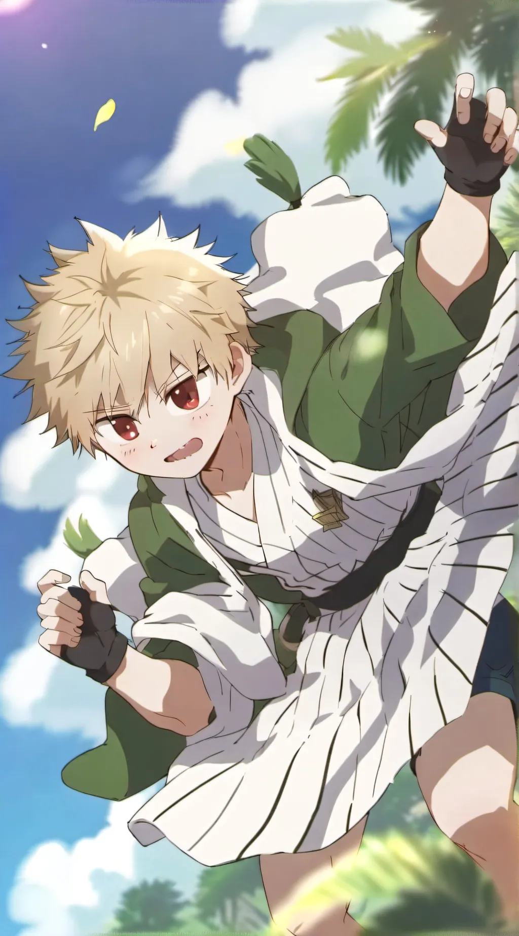 ai character: kid bakugo  background