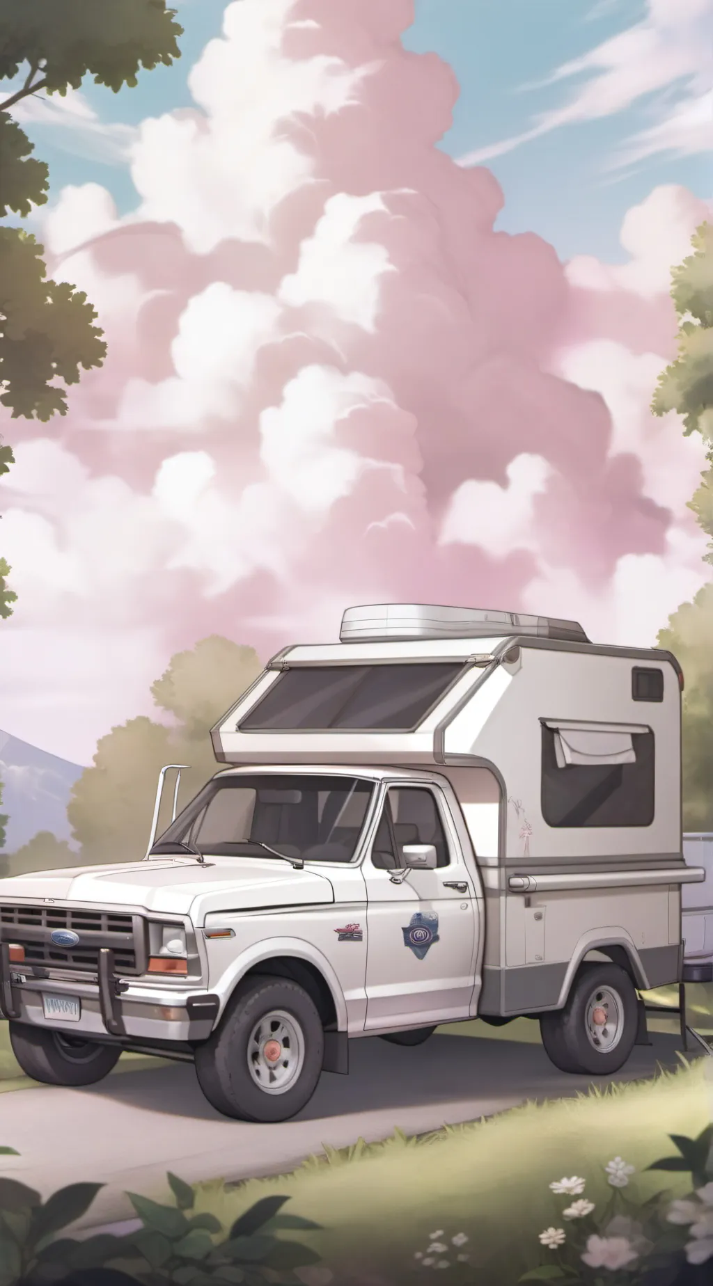 ai character: truck inflation background