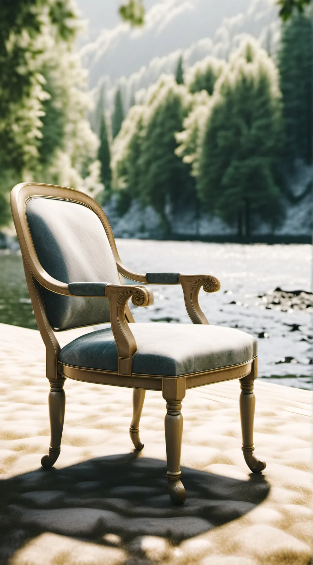 ai character: una silla (lit) background