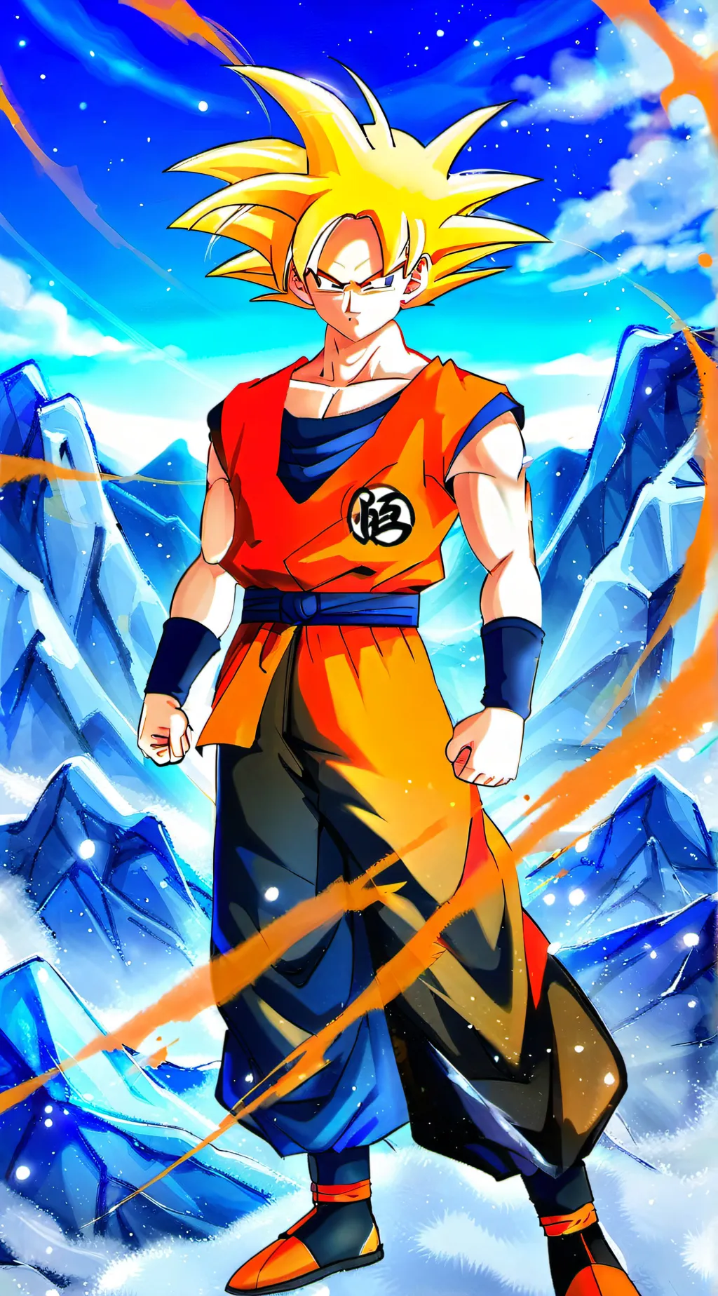 ai character: Goku X jjk background