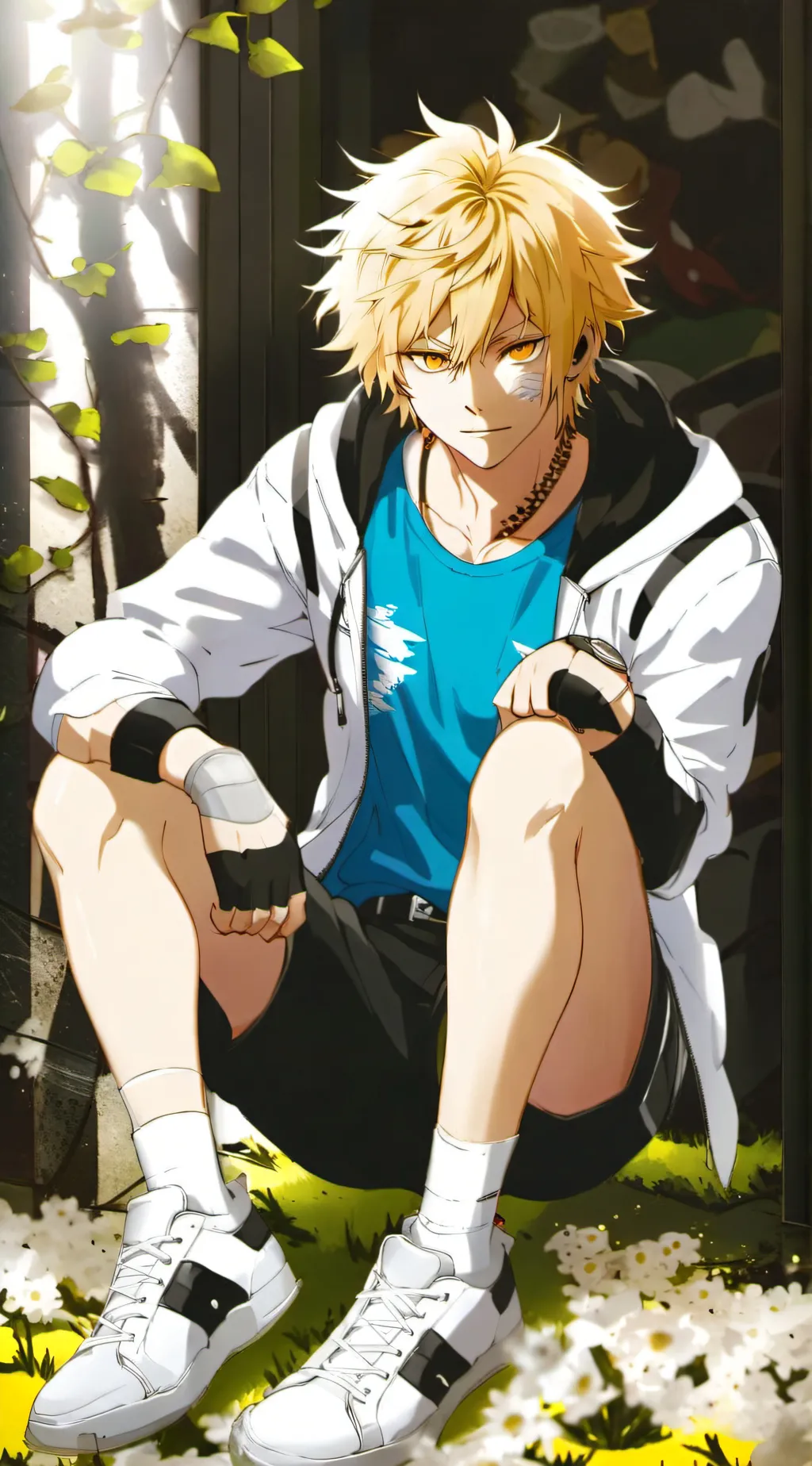 ai character: flower background