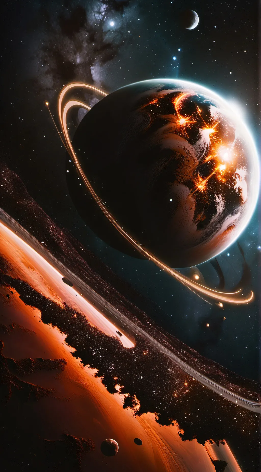 ai character: solar system background