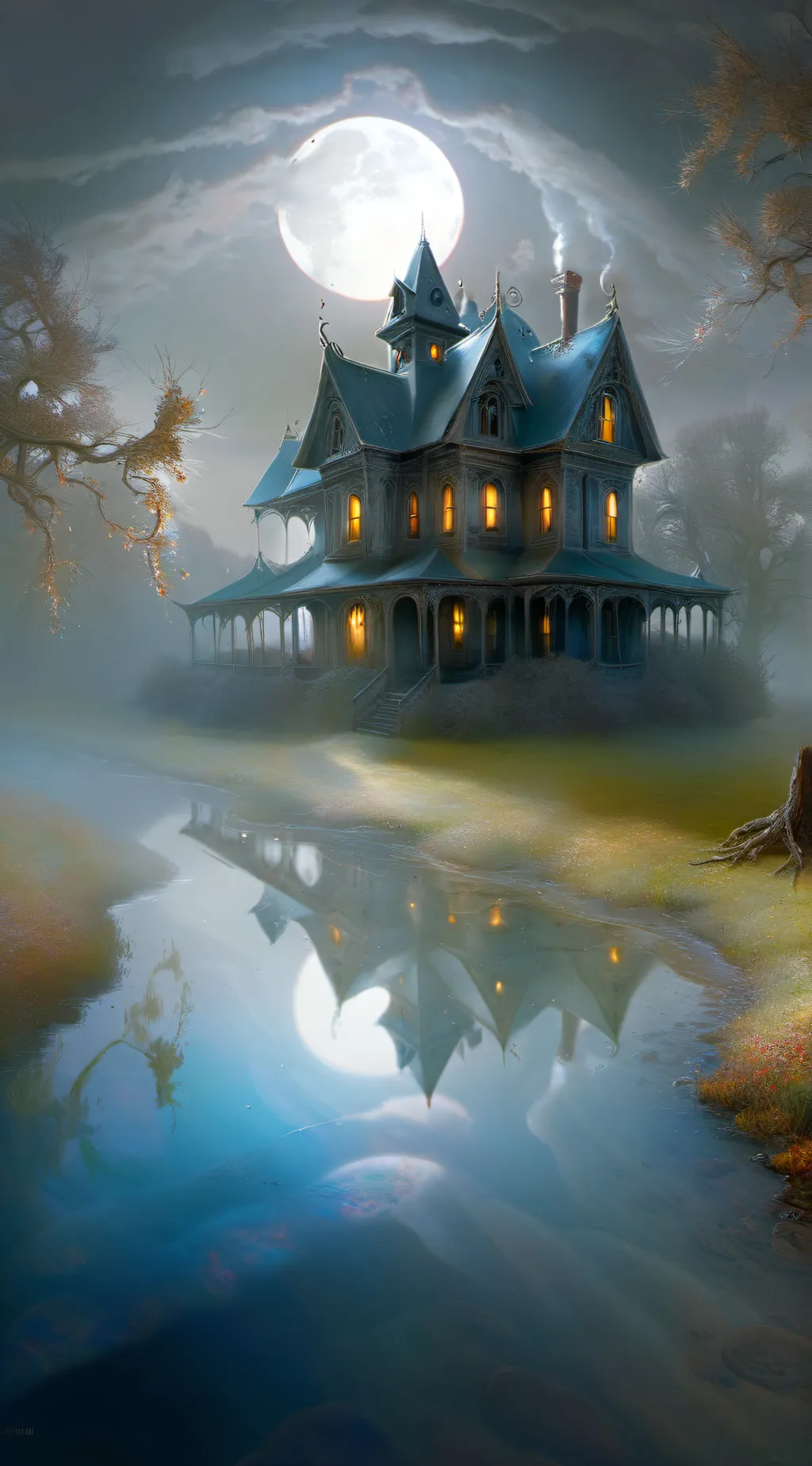 ai character: horor  house idk background