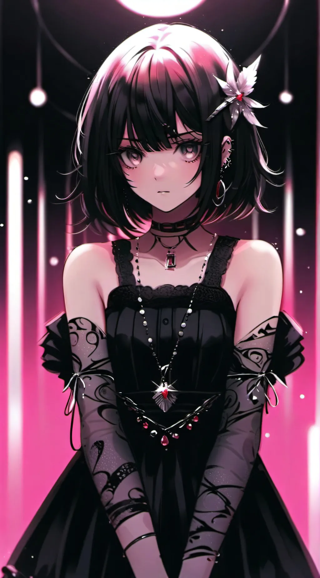 ai character: Heart emo, emo gir background