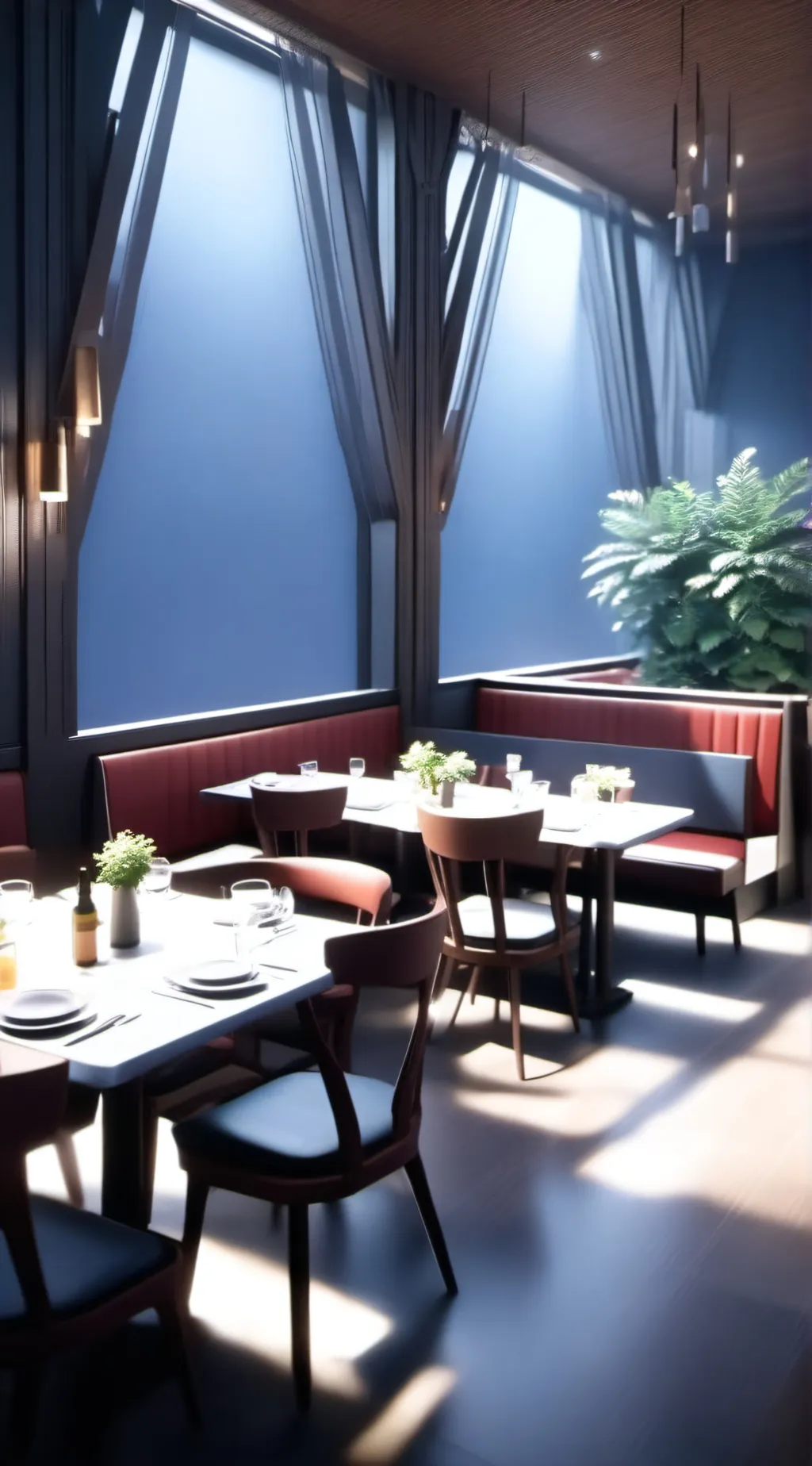 ai character: family restaurant  background