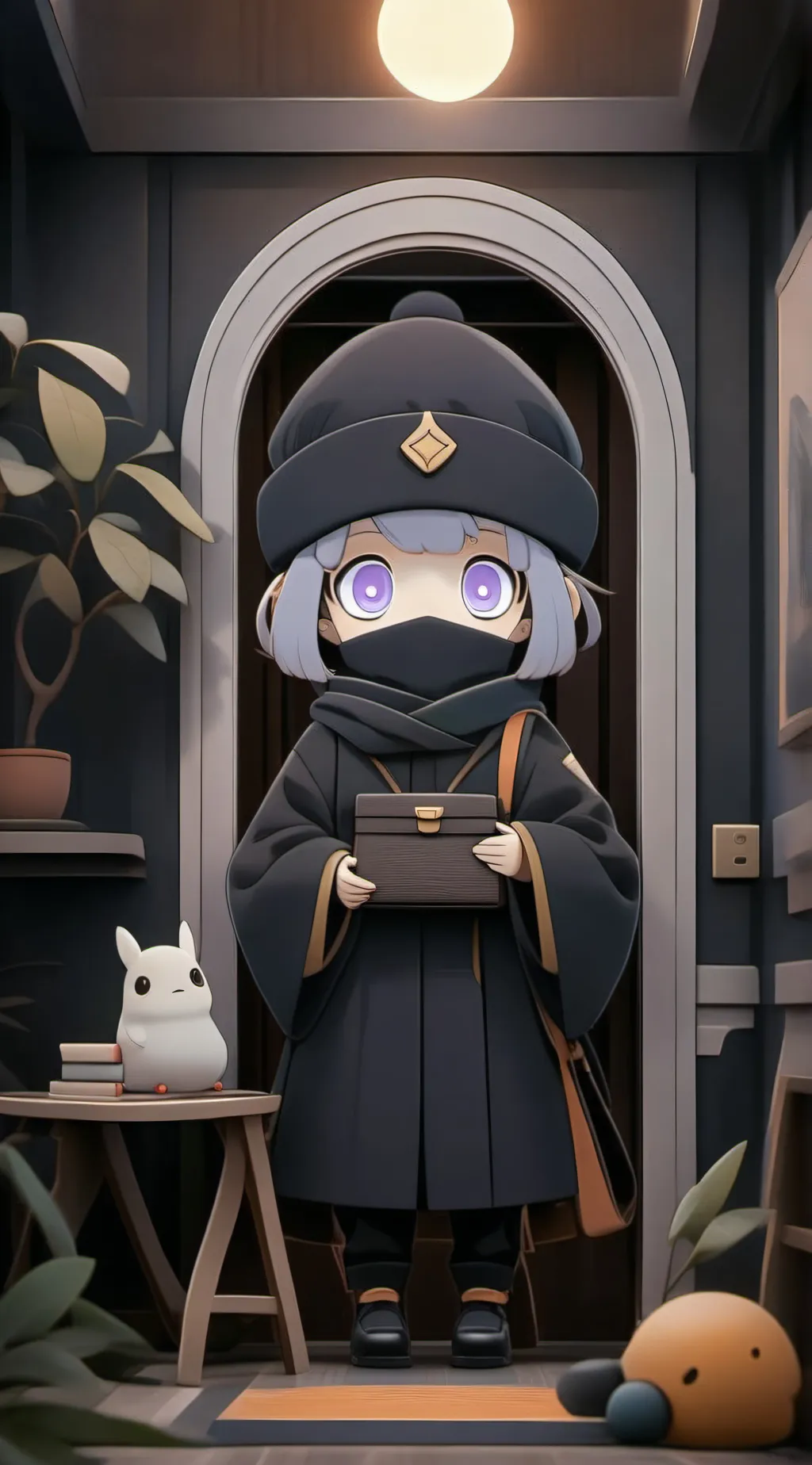 ai character: The best hotel  background