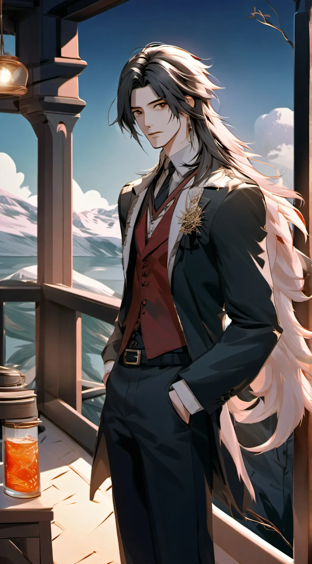 ai character: Anime boys  background