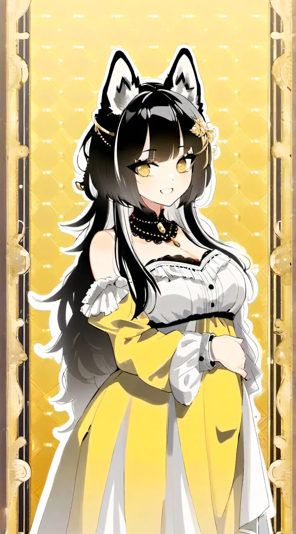 ai character: husky girl  background