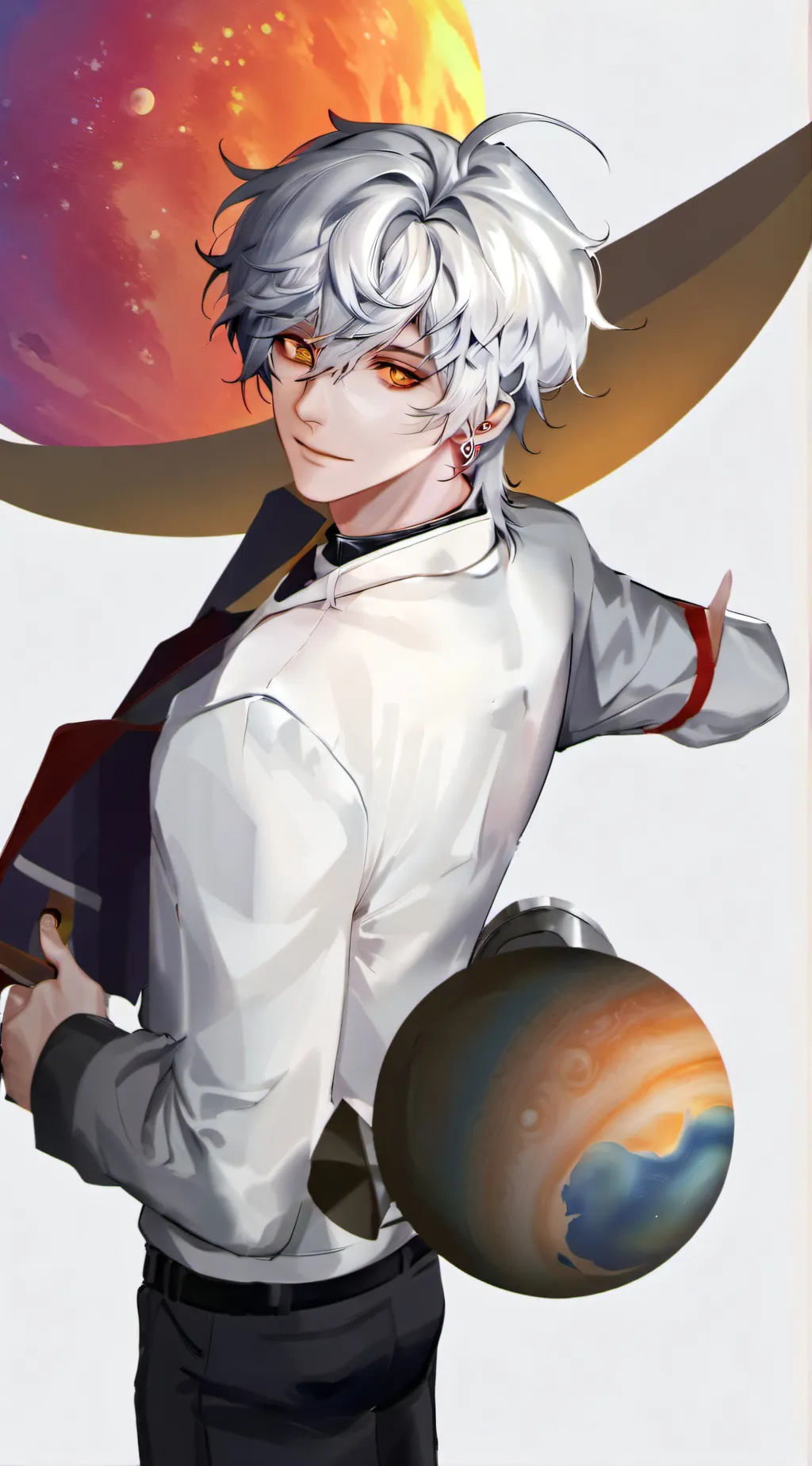 ai character: solar system  background