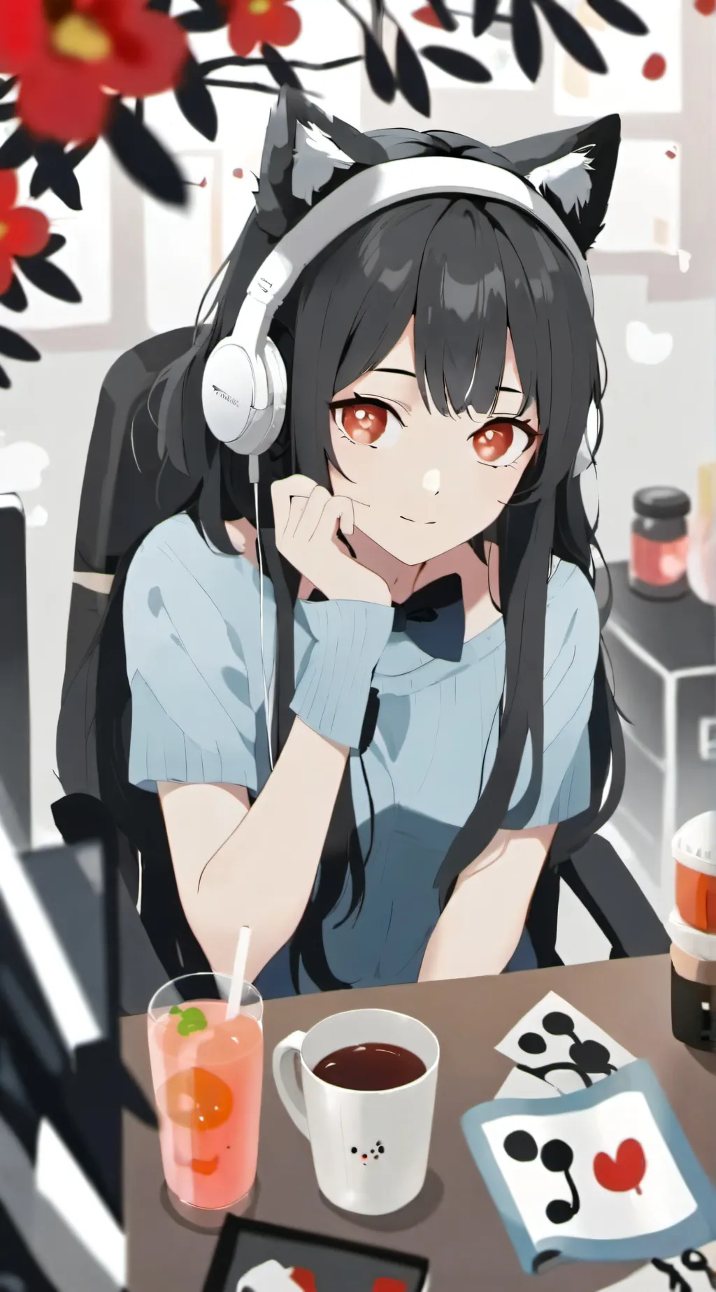ai character: Random chill girl background