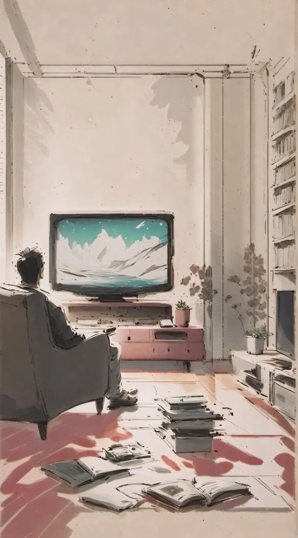 ai character: tv  background