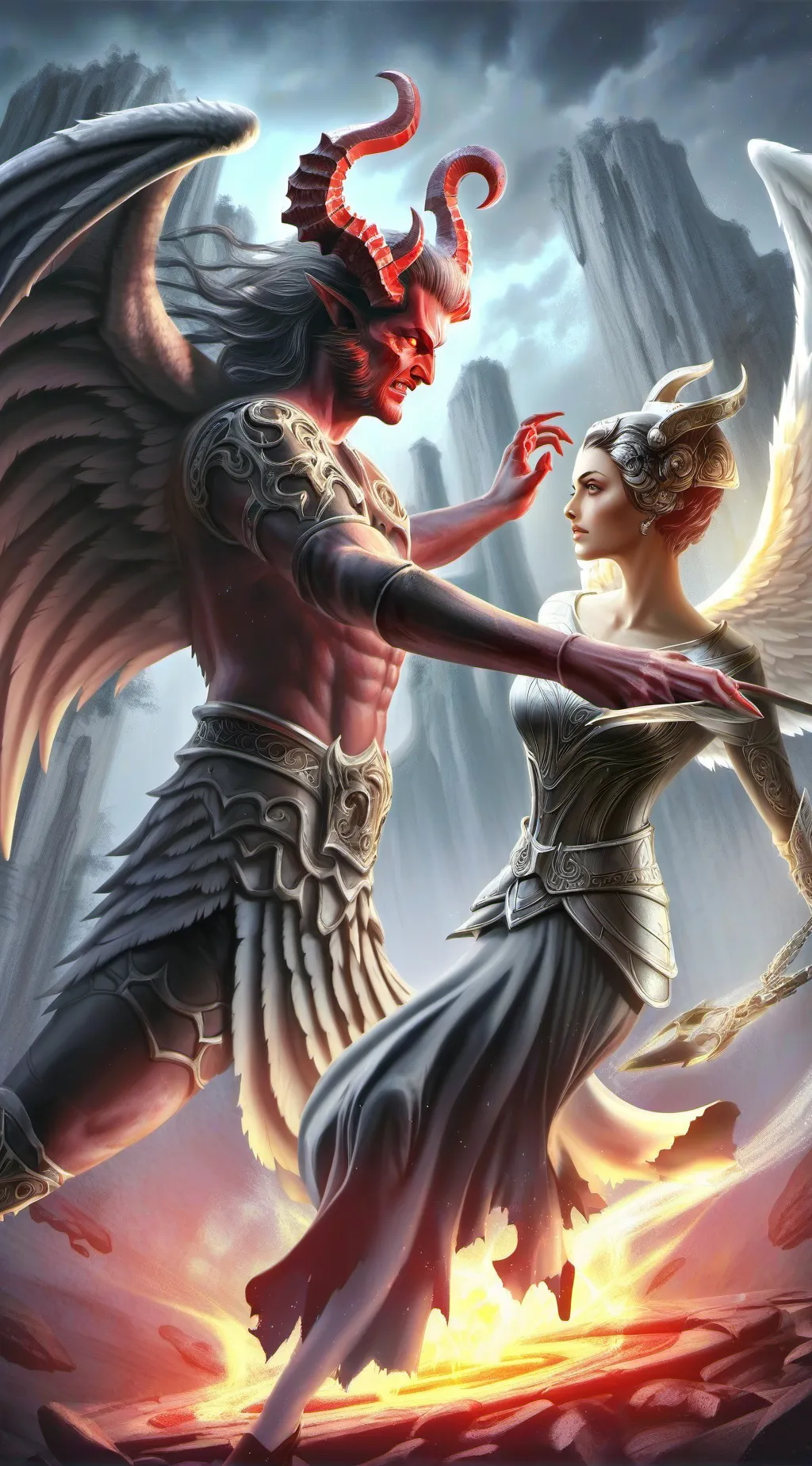 ai character: guide angel&devil background