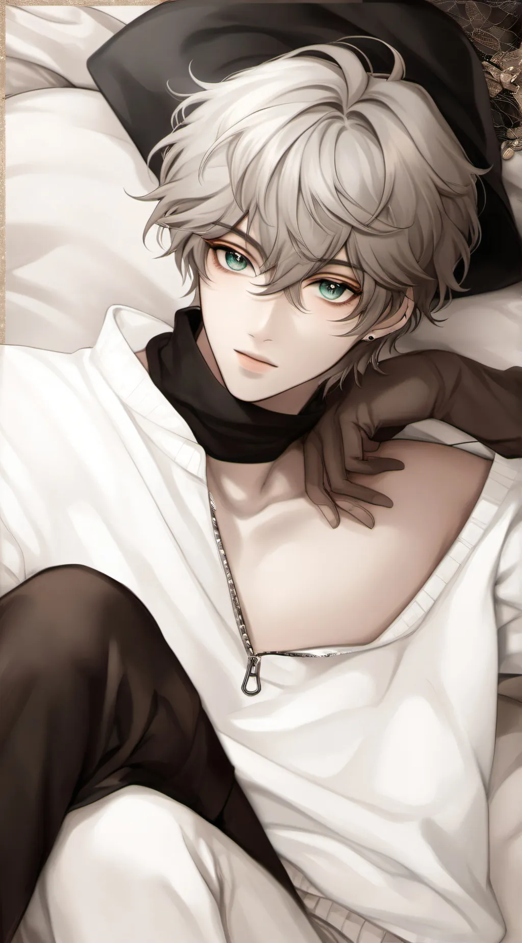 ai character: 🖤🤍ash🤍🖤 background